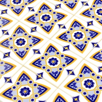 Tile Portugees 2x2 Type 2 Medium Orange on White