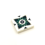 Tile Portugees 2x2 Type 2 Medium Dark Green on White