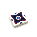 Tile Portugees 2x2 Type 2 Medium Red on White