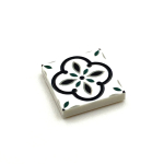 Tile Portugees 2x2 Type 3 Medium Dark Green on White