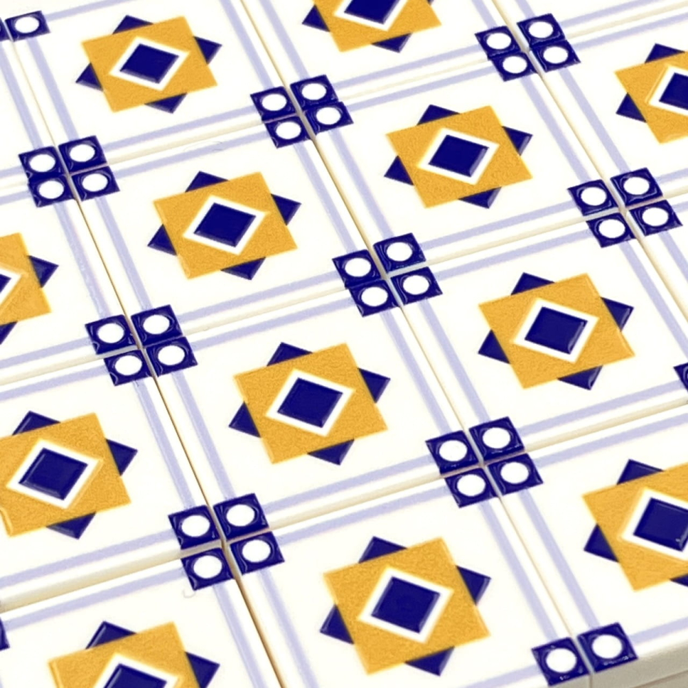 Tile Portugees 2x2 Type 4 Medium Orange on White