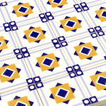 Tile Portugees 2x2 Type 4 Medium Orange on White