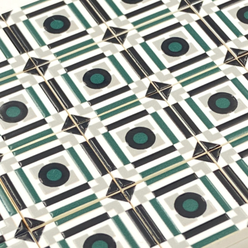 Tile Portugees 2x2 Type 5 Medium Dark Green on White