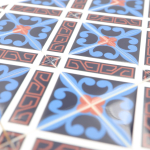 Tile Portugees 2x2 Type 6 large Orange on White