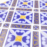 Tile Portugees 2x2 Type 6 large Yellow on White