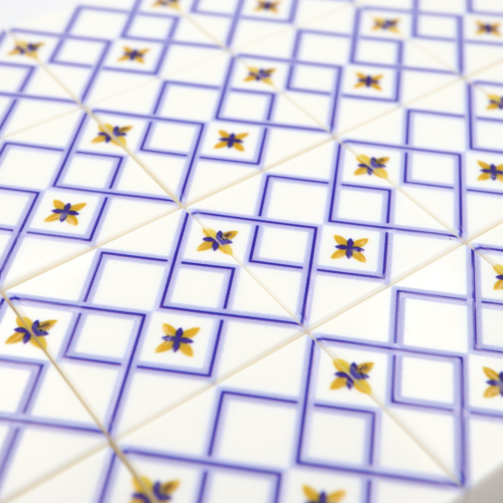 Tile Portugees 2x2 Type 7 small Yellow on White