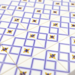 Tile Portugees 2x2 Type 7 small Yellow on White