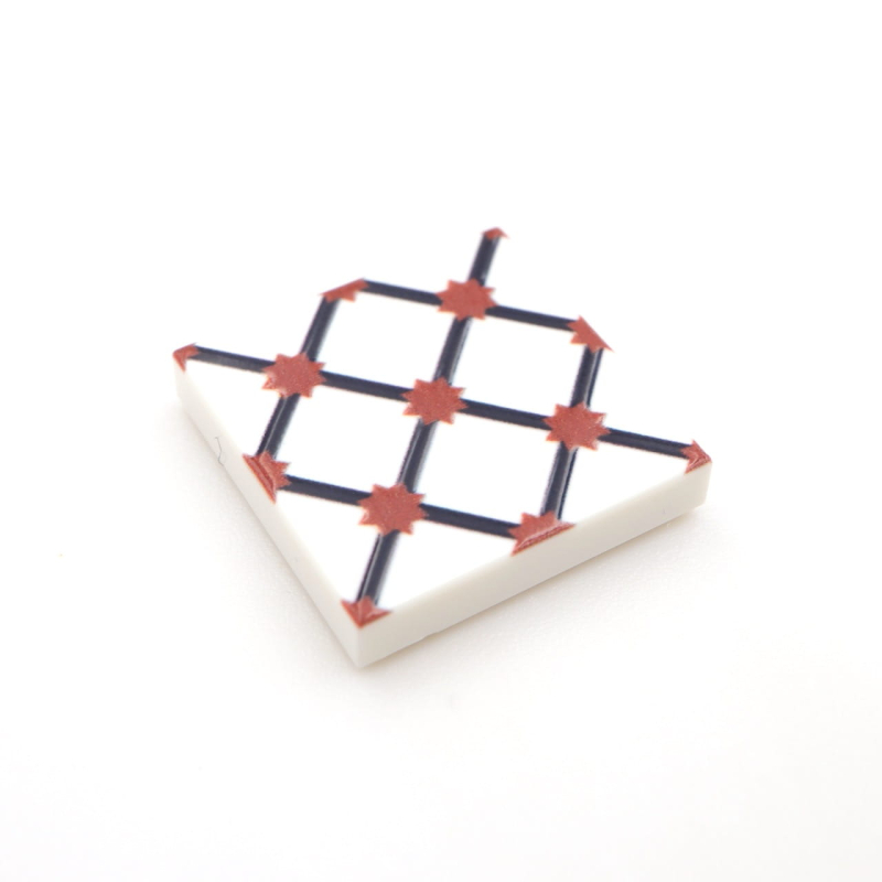 Tile Portugees 2x2 Type 8 small Red on White
