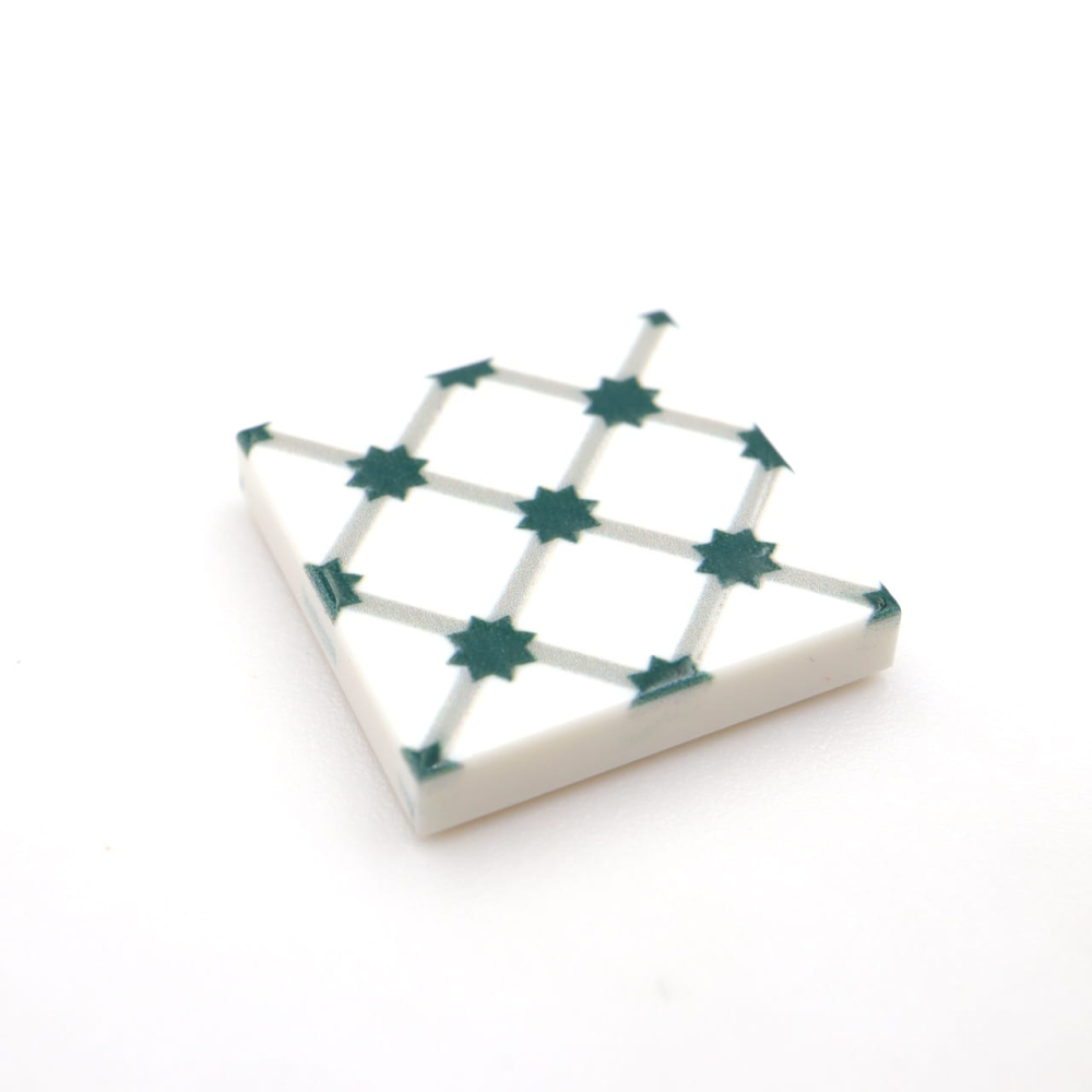 Tile Portugees 2x2 Type 8 small Dark Green on White
