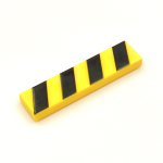 Tile Sign Schrikhek 1x4 Black on Yellow Left Dense