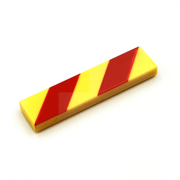 Tile Sign Schrikhek 1x4 Red on Yellow Left Rare