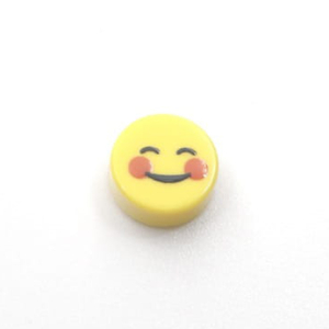 Tile - Emoji - 1x1 Round - Black on Yellow - 12 - Smiling face with smiling eyes