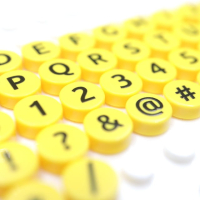 Tile - Letter - 1x1 Round - Black on Yellow
