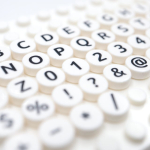 Tile - Letter - 1x1 Round - Black on White