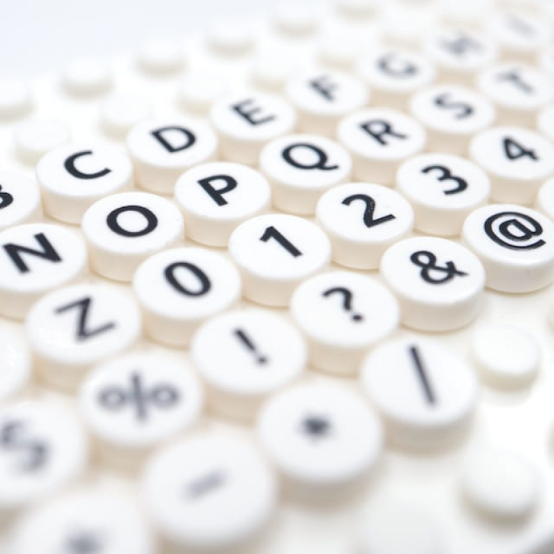 Tile - Letter - 1x1 Round - Black on White