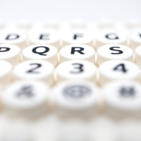 Tile - Letter - 1x1 Round - Black on White