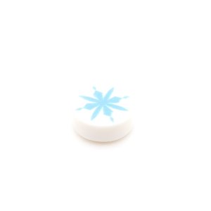 Tile Kerst Snowflake 1x1 Round White Type 4 Tile Kerst Snowflake 1x1 Round White Type 4