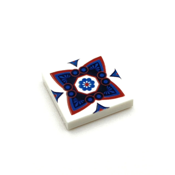 Tile Portugees 2x2 Type 2 Medium Red on White