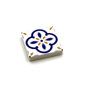 Tile Portugees 2x2 Type 3 Medium Orange on White