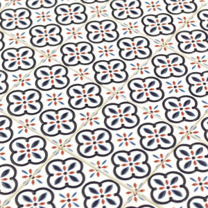 Tile Portugees 2x2 Type 3 Small Red on White Tile Portugees 2x2 Type 3 Small Red on White