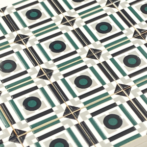Tile Portugees 2x2 Type 5 Medium Dark Green on White Tile Portugees 2x2 Type 5 Medium Dark Green on White