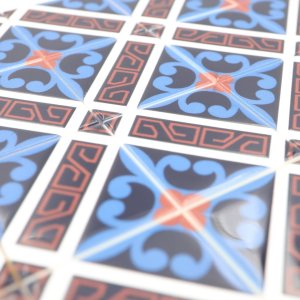 Tile Portugees 2x2 Type 6 large Orange on White Tile Portugees 2x2 Type 6 large Orange on White