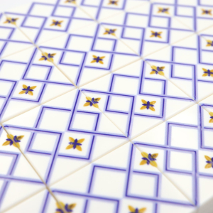 Tile Portugees 2x2 Type 7 small Yellow on White Tile Portugees 2x2 Type 7 small Yellow on White