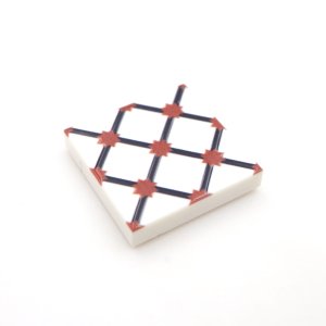 Tile Portugees 2x2 Type 8 small Red on White Tile Portugees 2x2 Type 8 small Red on White