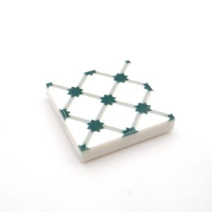 Tile Portugees 2x2 Type 8 small Dark Green on White Tile Portugees 2x2 Type 8 small Dark Green on White