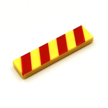 Tile Sign Schrikhek 1x4 Red on Yellow Left Dense