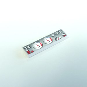 Tile 1x4 White Train Dashboard 3