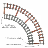 Rails R40 halve cirkel met Adapters