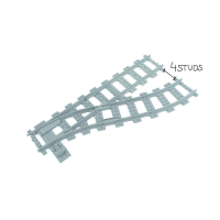 Wissel rechts (4 noppen tussenruimte)