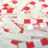 Tile 1x4 White Red Squares 1